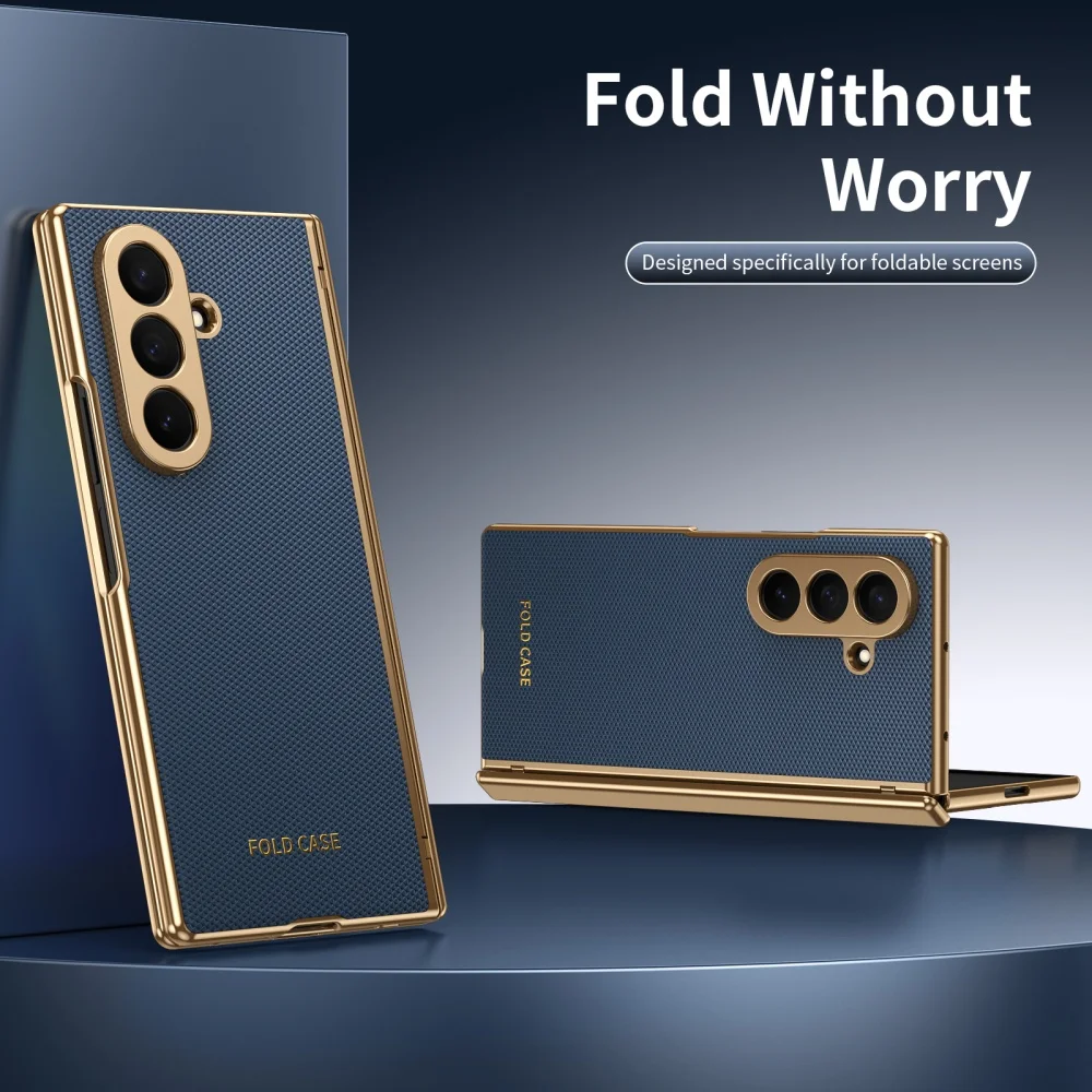 Matte Business-Frontfolie mit Kamera-Schutz und Lederhülle für Samsung Galaxy Z Fold 8 7 6 5 4 ZFold8 Scharnierabdeckung – Detail 3