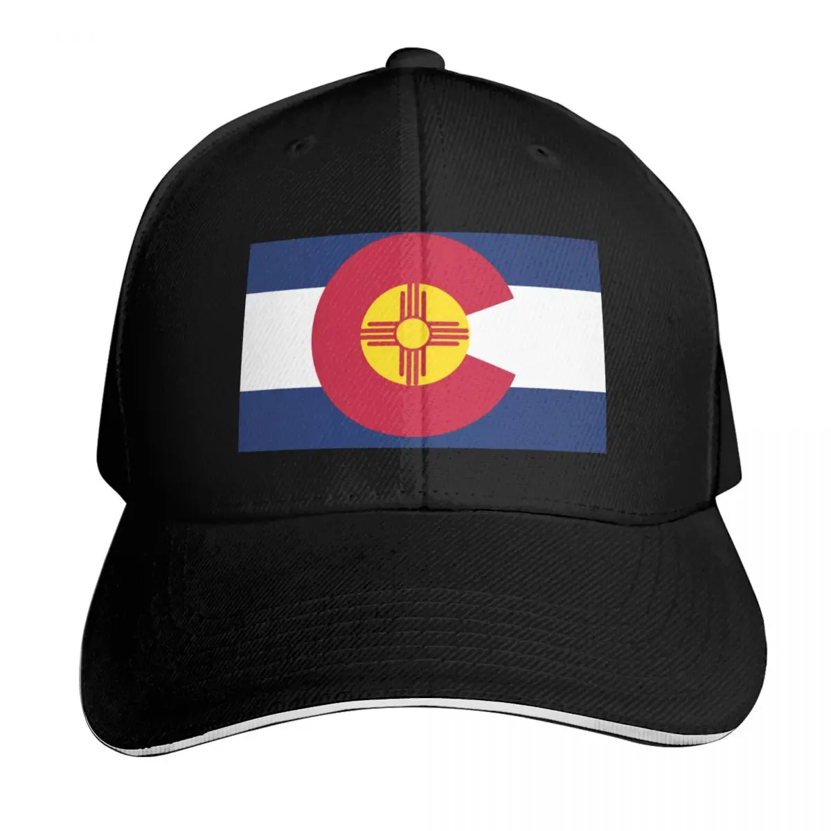 Living in Colorado with New Mexico Traditions Baseball Cap Contrast Two Tone Brim Snapback Flat Bill Strapback Dad Hat