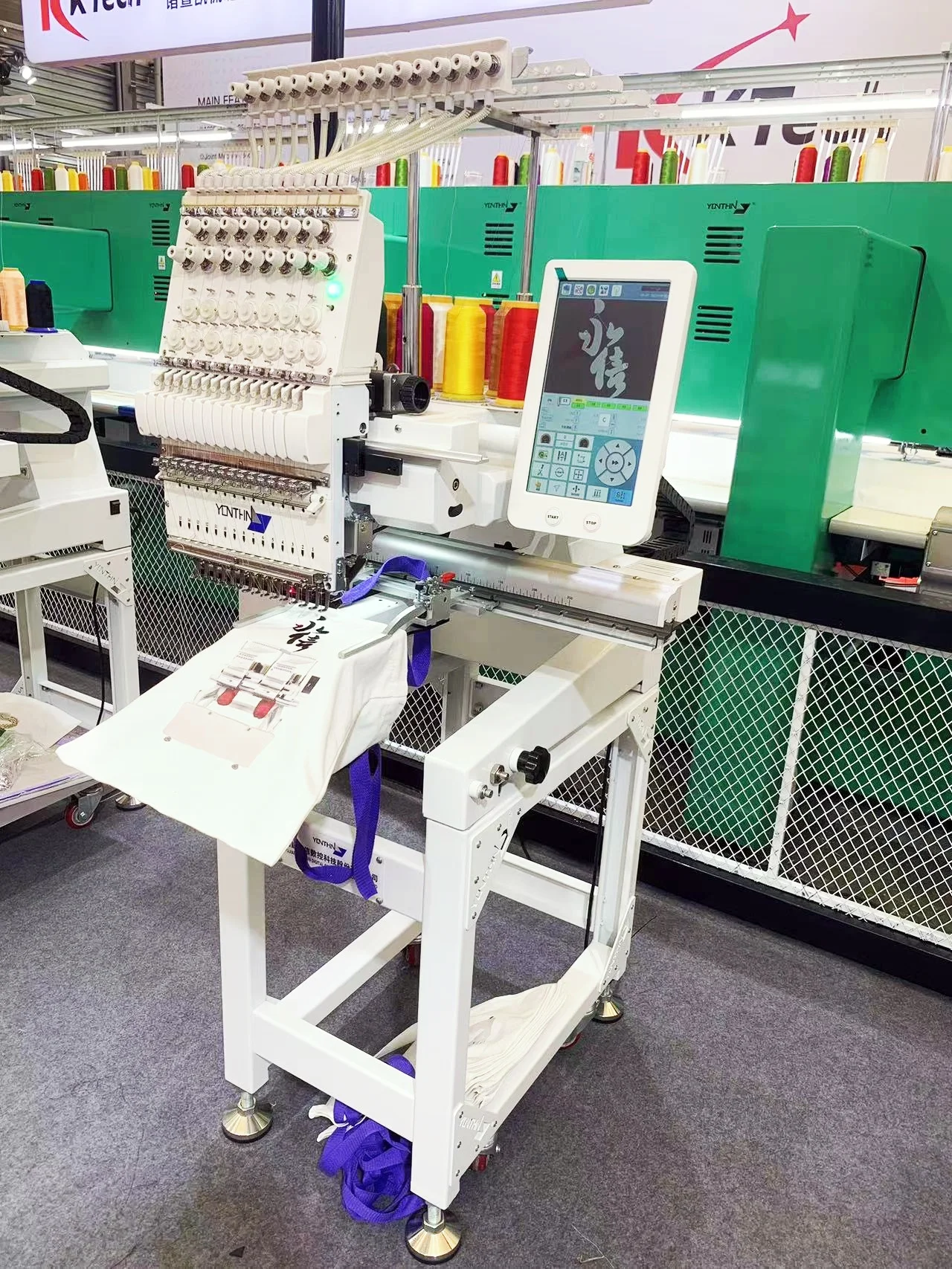 Household Yonthin 1 Head Embroidery Machine with 10 Inches Led Screen Mini Computerized Embroidery Machine for Bag Hoodie Hat