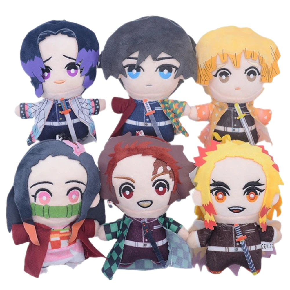 15cm Japan Anime Demon Slayer Plush Toys Pendant Kamado Tanjirou Rengoku Shinjurou Agatsuma Zenitsu Tsuyuri Kanawo Tomioka Giyu