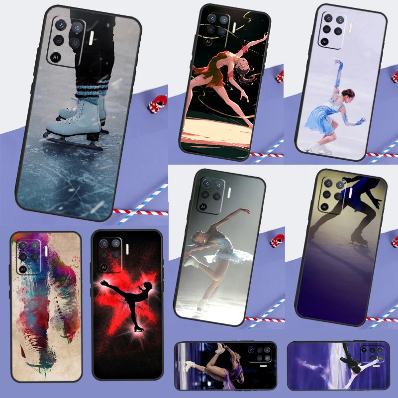 Fundas de baile de patinaje artístico para OPPO A54 A74 A94 A3S A5S A15 A16 A83 A91 A93 A52 A72 A5 A9 A31 A53 A53S