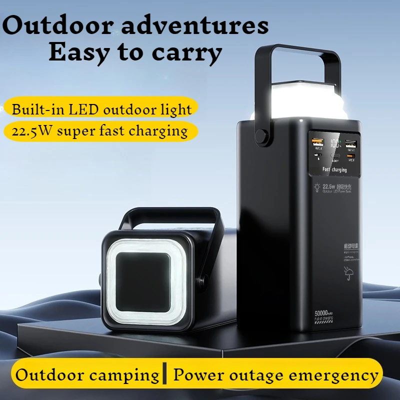 

Портативный аккумулятор большой емкости 22,5 Вт с быстрой зарядкой, мощный аккумулятор для поездок на открытом воздухе, аварийные отключения электроэнергии
