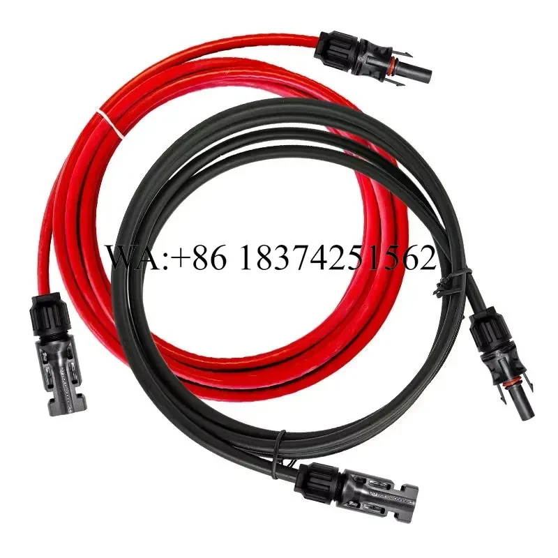Wmwmnu 1 Pair Black Red 4mm 12AWG Solar Panel Extension Cable Insulation Copper Wire for Solar PV Connector
