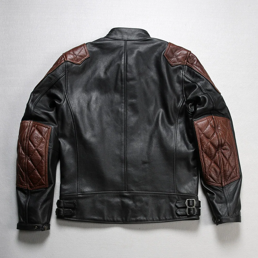 2122 RockCanRoll Super Quality Coat Genuine Cow Leather Cowhide   Stylish Durable Vintage Jacket