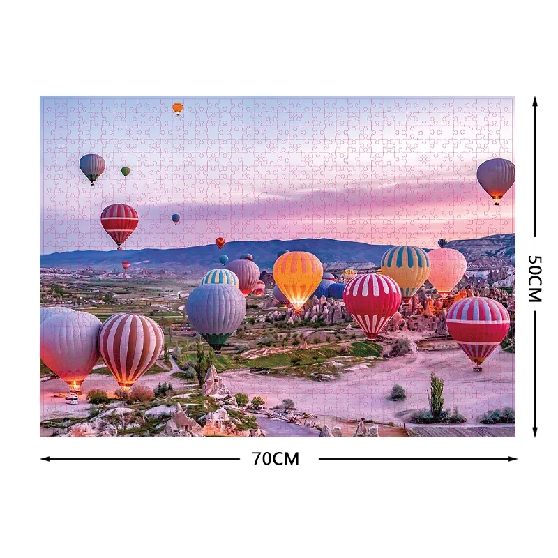 70*50cm Adult Puzzle 1000 Pieces Paper Jigsaw Puzzles The Hot Air Balloon V Famous Painting Series Learning Education Craft Toys