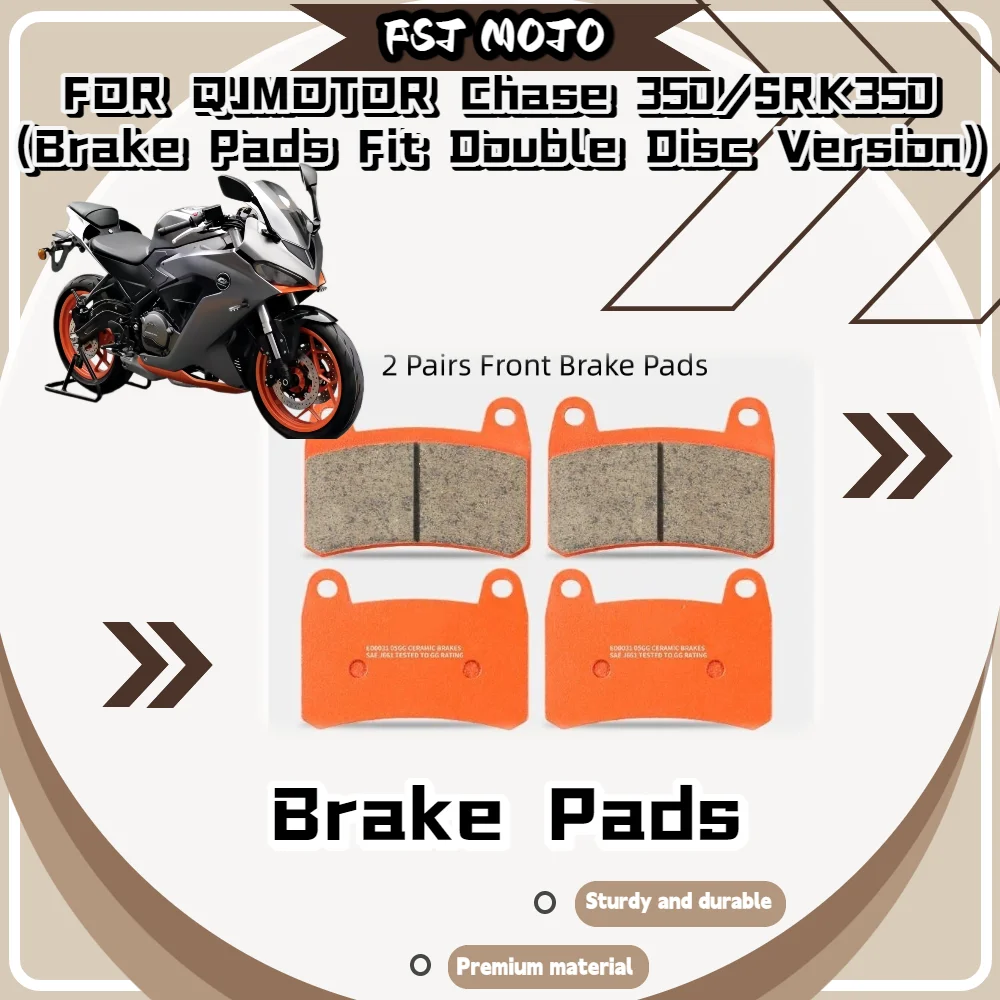 For QJMOTOR Chase/SRK350 Dual Disc Ceramic Super Alloy Brake Pads Sensitive Response Short Stop Motorcycle Upgrade Parts