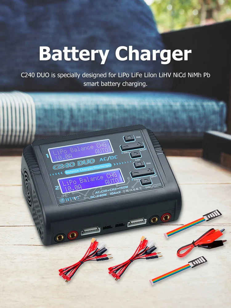 

HTRC C240 DUO Lipo Balance Charger 2 Channel AC 150W DC 240W Battery Discharger