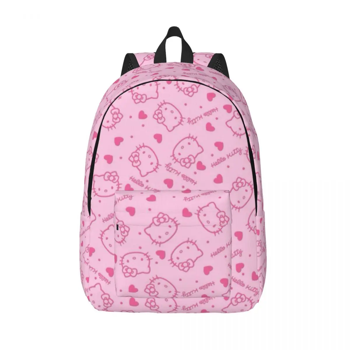 Custom Hello Kitty Cartoon Travel Canvas Backpack Men Women School Laptop Bookbag Sanrio College Student Daypack Bags