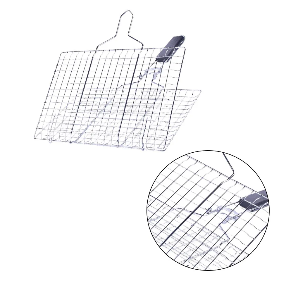 

1 шт. Утолщенная съемная сетка-гриль из нержавеющей стали для равномерного приготовления пищи на открытом воздухе, для пикника, барбекю, сменный инструмент