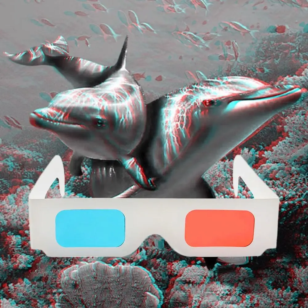 10Pcs Portable Red Blue 3D Glasses Cyan Real Cinemas Movie Game Glasses 3D TV 3D Gaming Cardboard Paper Glasses
