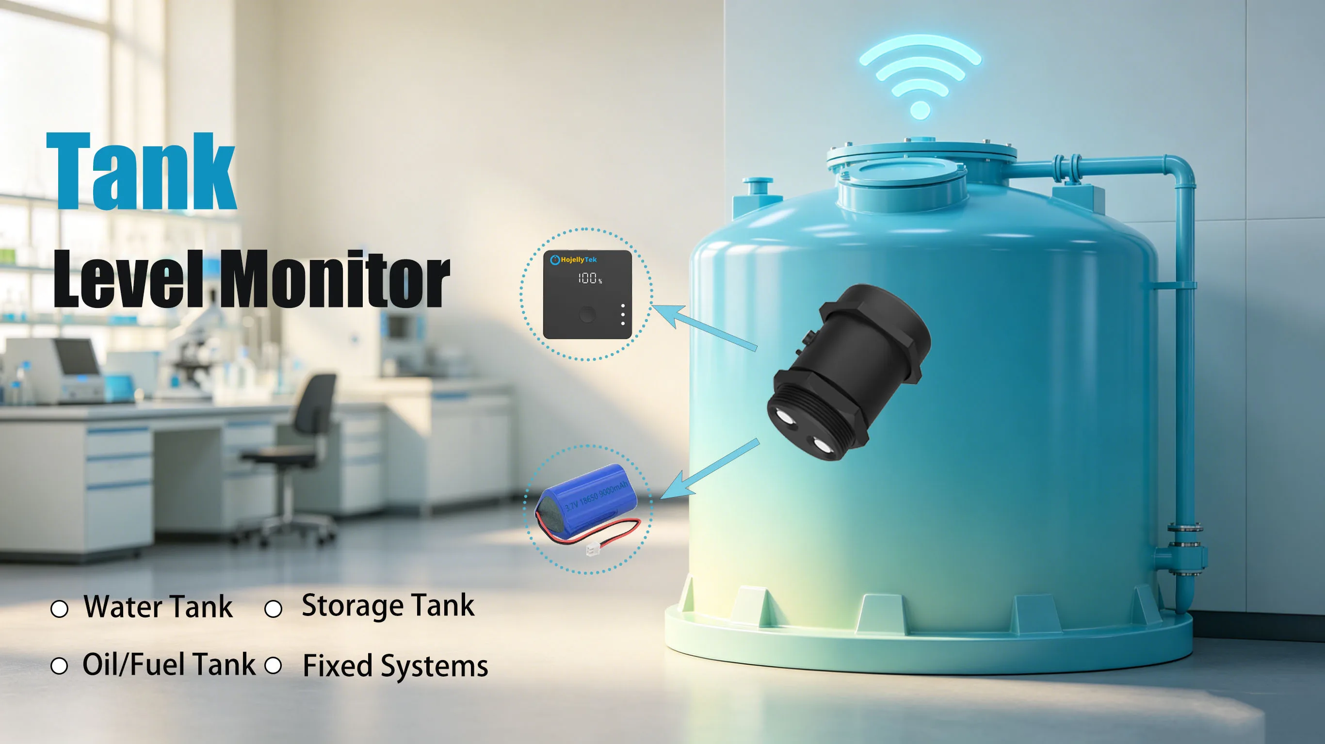 Flüssigkeitsstand-Sensoren Wasserstands-Monitor Tuya Smartlife APP WiFi Ultraschall-Füllstandsanzeige Sensor Alarm-Indikator Überwachung – Detail 4