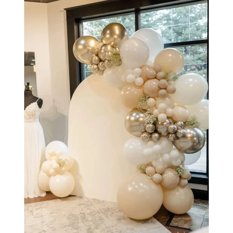 20 قطعة عارية معدنية الشمبانيا كريم أبيض شفاف بالون الزفاف الذكرى المشاركة الديكور #2