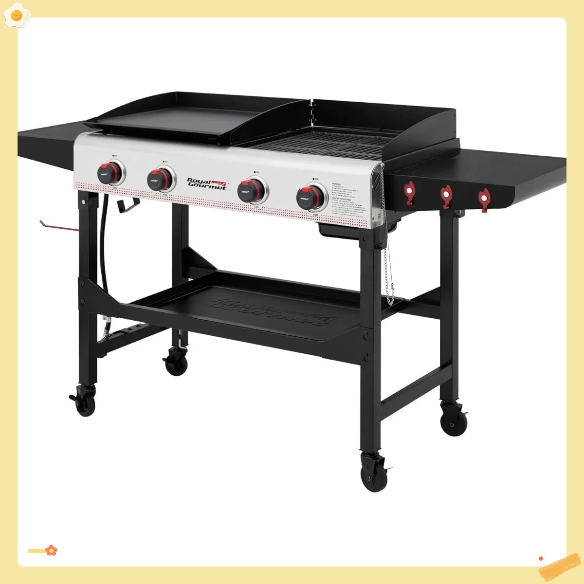 

Комбинированный газовый гриль с пропаном и сковородкой со складными ножками, 48 000 БТЕ, портативный гриль-гриль для приготовления пищи на открытом воздухе