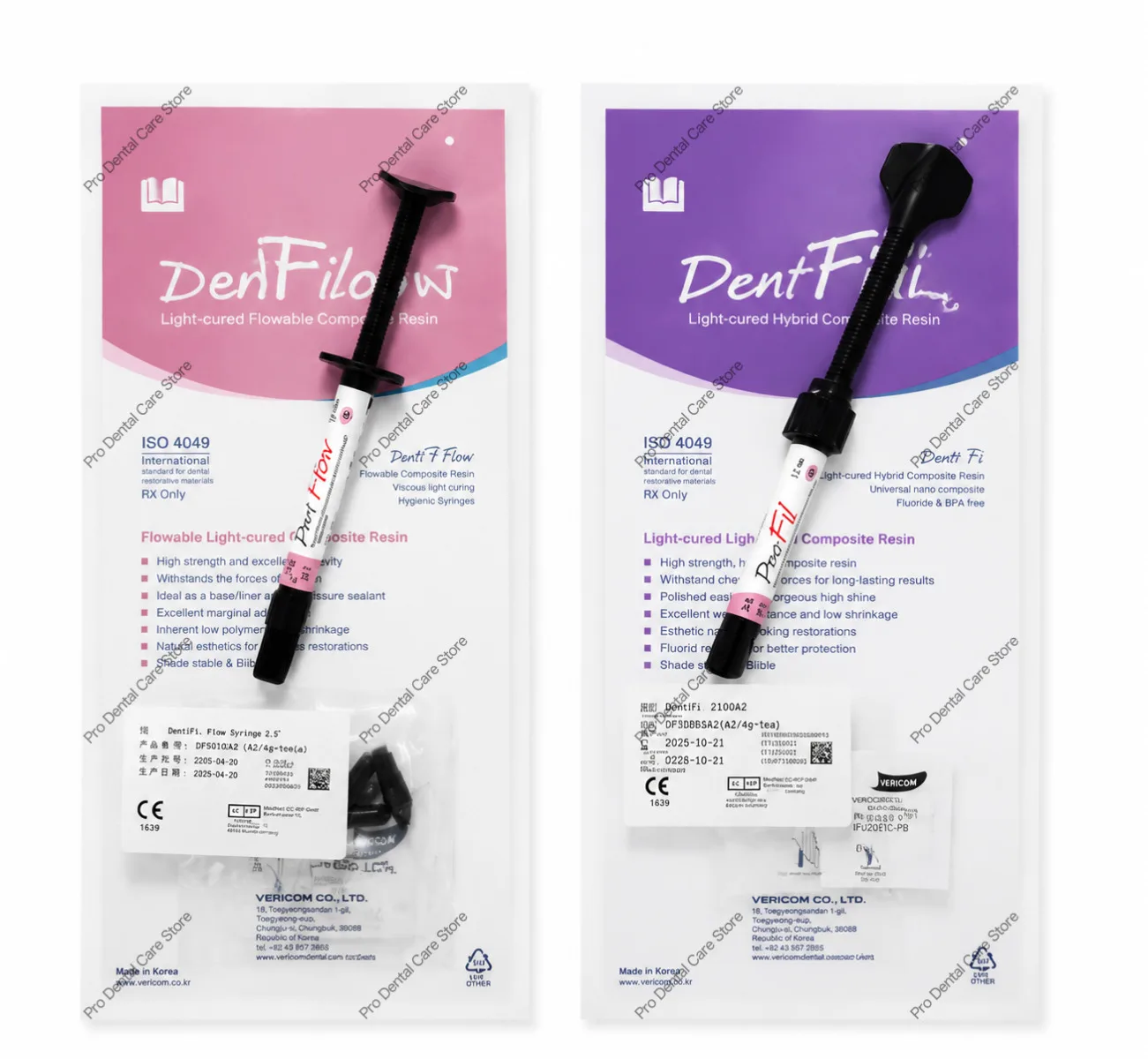 DenFil Dental Solid/Flow Resin Light-cured Hybrid Composite Resin Syringe (2g/4g) Filling Dentistry Supplies Material view 6