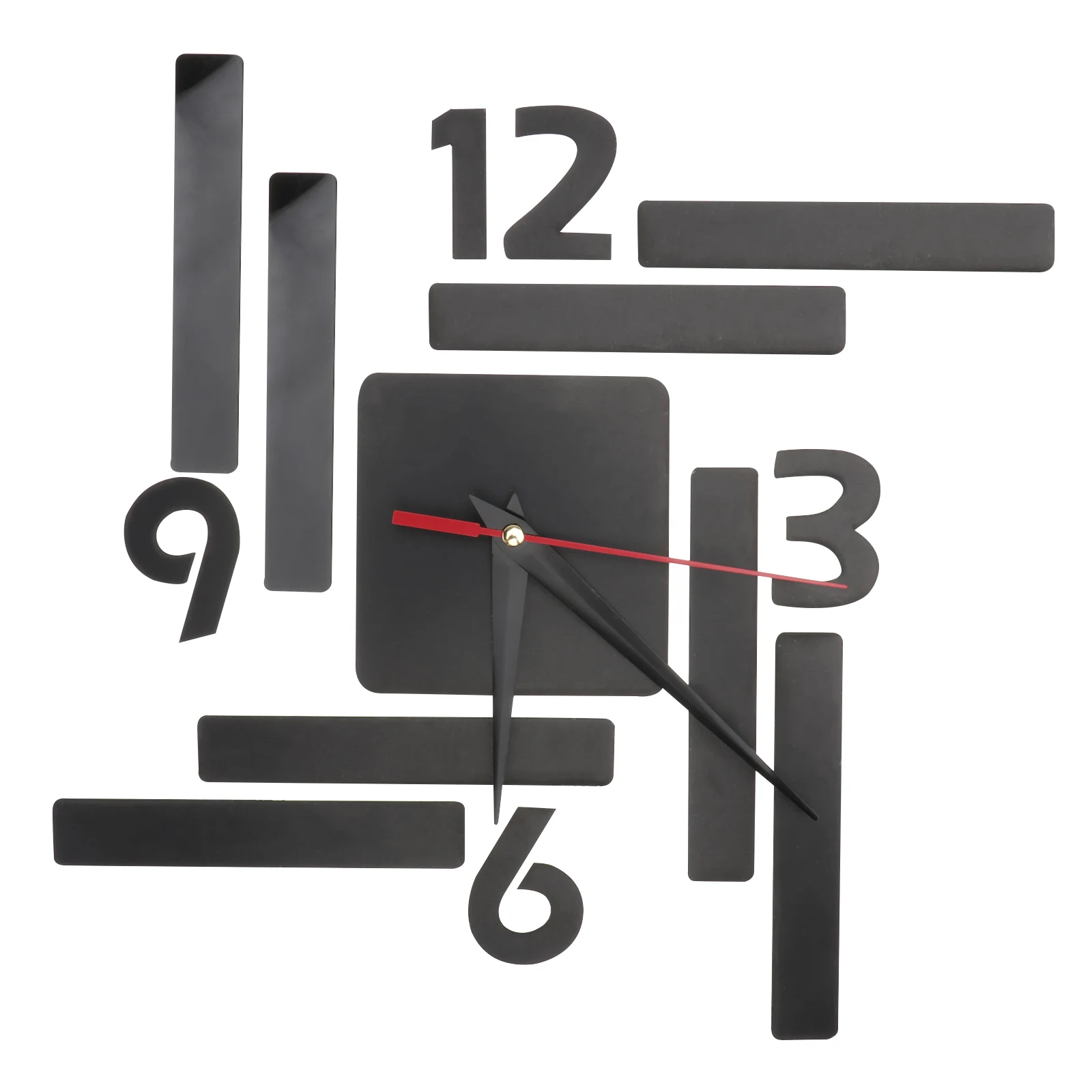 

1Pcs Black Acrylic Wall Clock with Silent Movement Modern Elegant Hanging Clock for Room Decor Study Porch Balcony