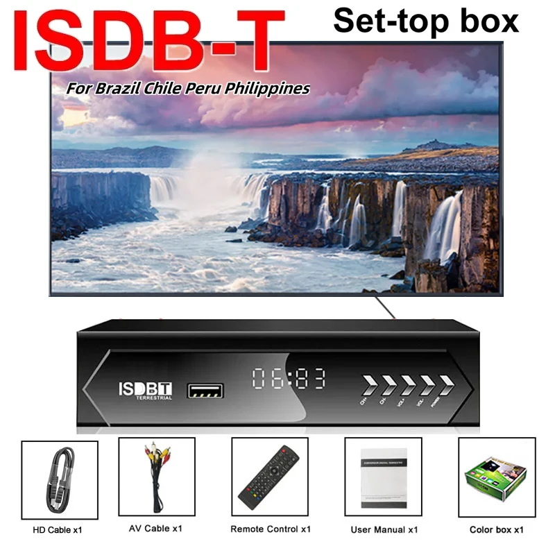 

Digital Decoder 1080P HD ISDB-T Set Top Box Terrestrial Satellite TV Receiver Tuner For Chile Brazil Peru Receptor FTA TV BOX