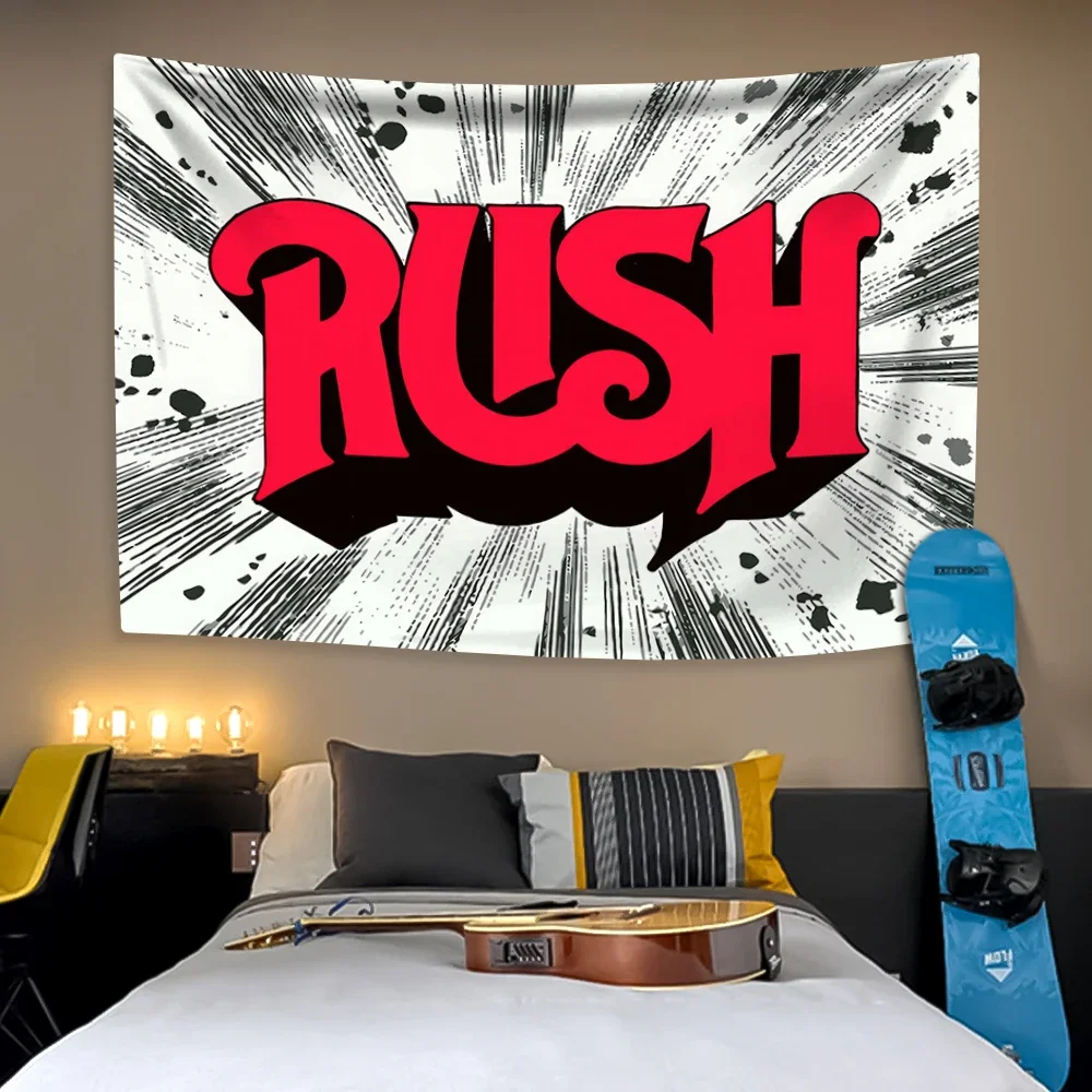 Rock And Roll Music Tapestry Rush Band Home Decor Aesthetics Wall Hanging Dormitory Concert Background Cloth Birthday Gift