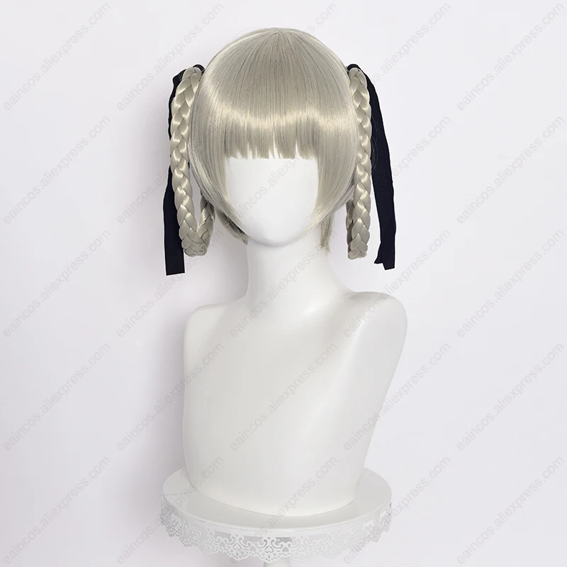Anime Kirari Momobami Cosplay Wig 30cm Braided Wigs with Black Ribbon Heat Resistant Synthetic Hair