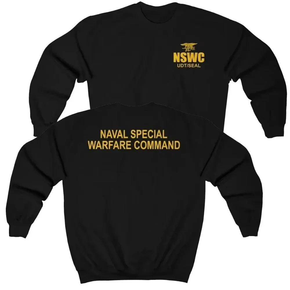 

2025 темно-синий пуловер с принтом Hell Week, хлопковая повседневная мужская модная толстовка в стиле милитари, уличная одежда, комфортная зимняя одежда