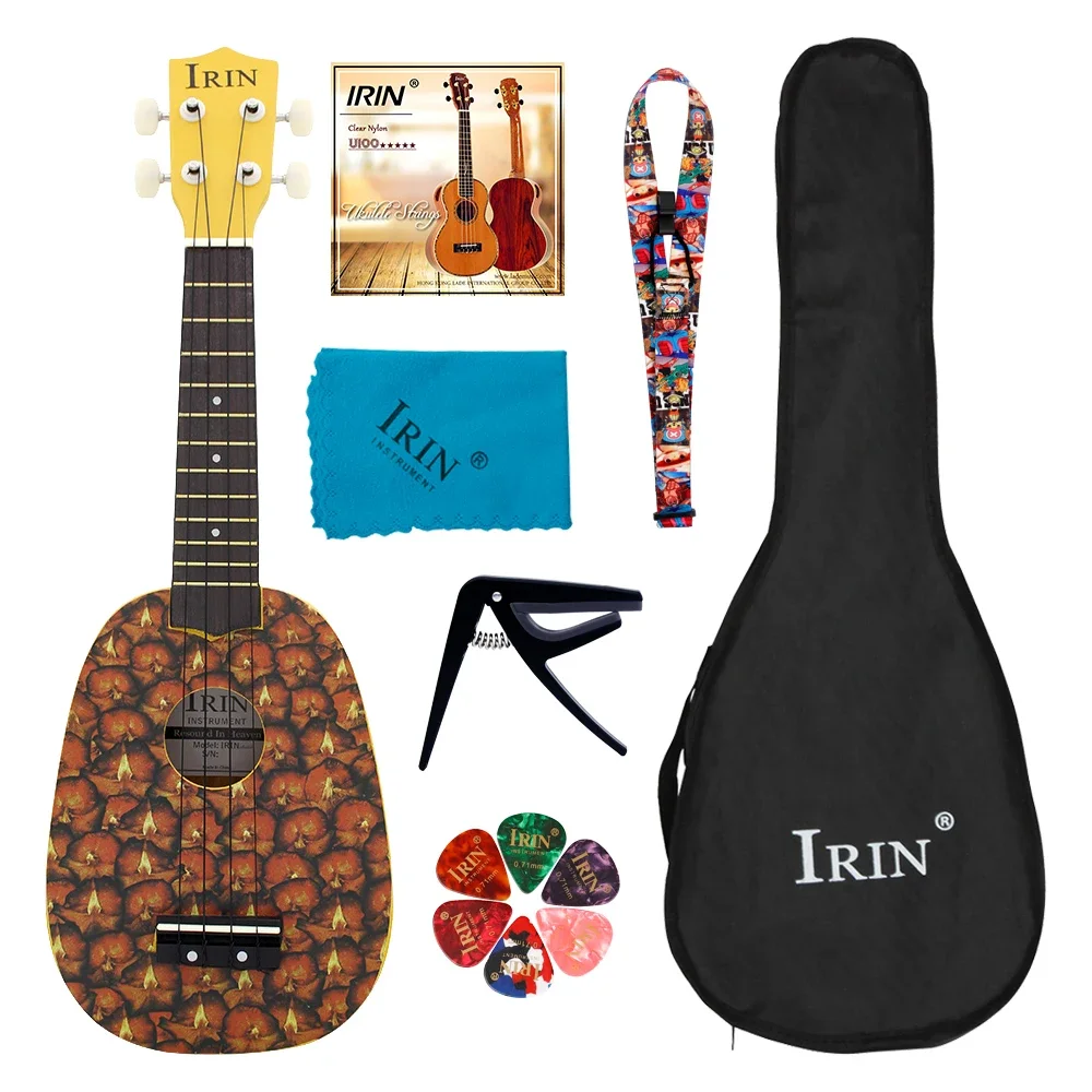 

IRIN 21 Inch Solid Wood Ukulele Colored Ukulele Set with Case Accessories Professional Stringed Instruments Ukulele for Practice