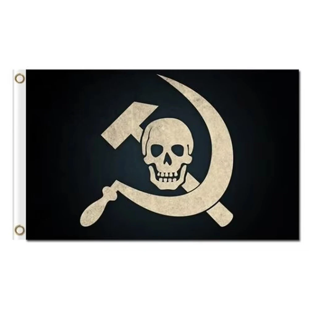 skulls communism russian jolly roger skull polyester 3x5ft decoration