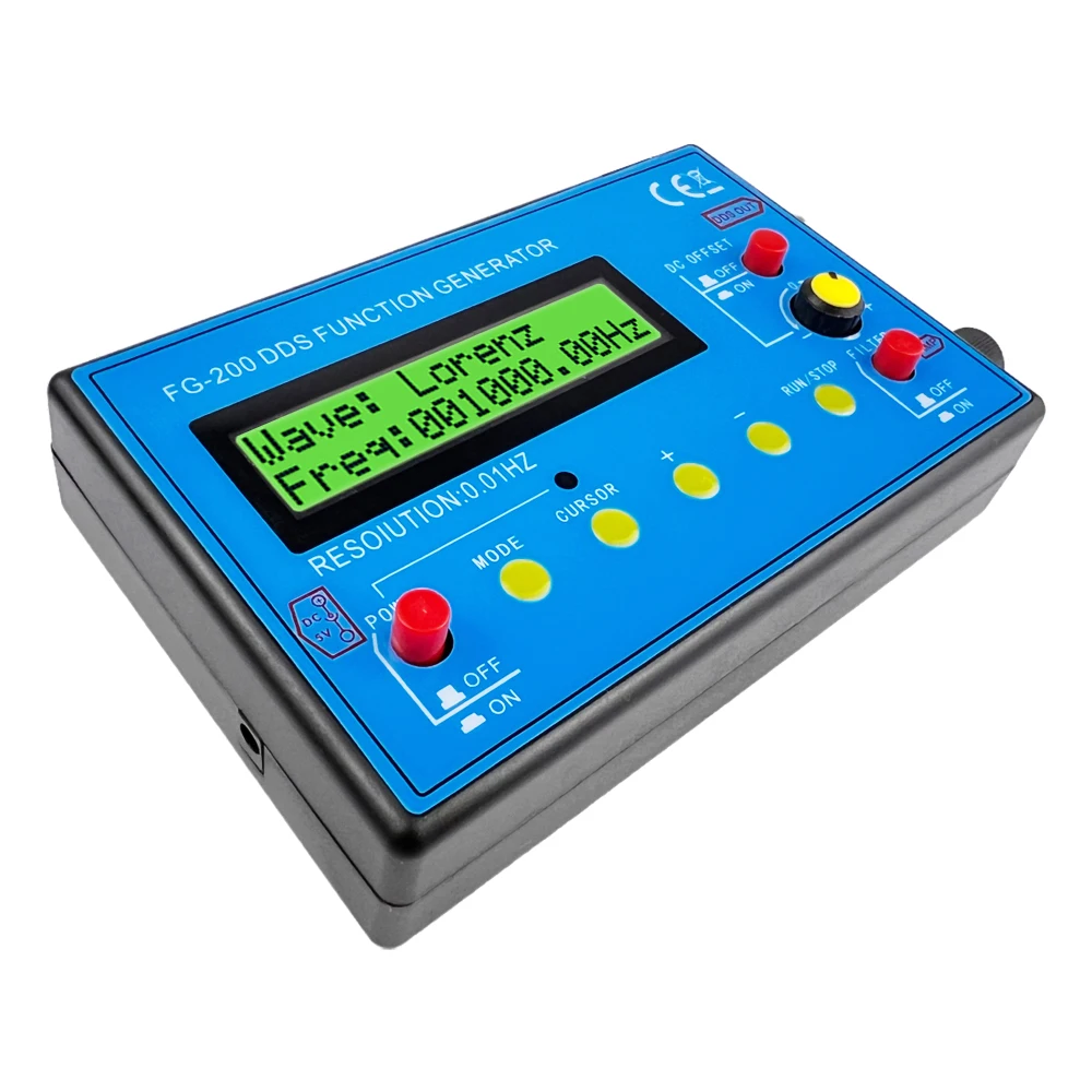 FG-200 DDS 기능 신호 발생기 주파수 카운터 0.01Hz - 500KHz 신호 소스 모듈 사인 + 사각 + 톱니파 파형