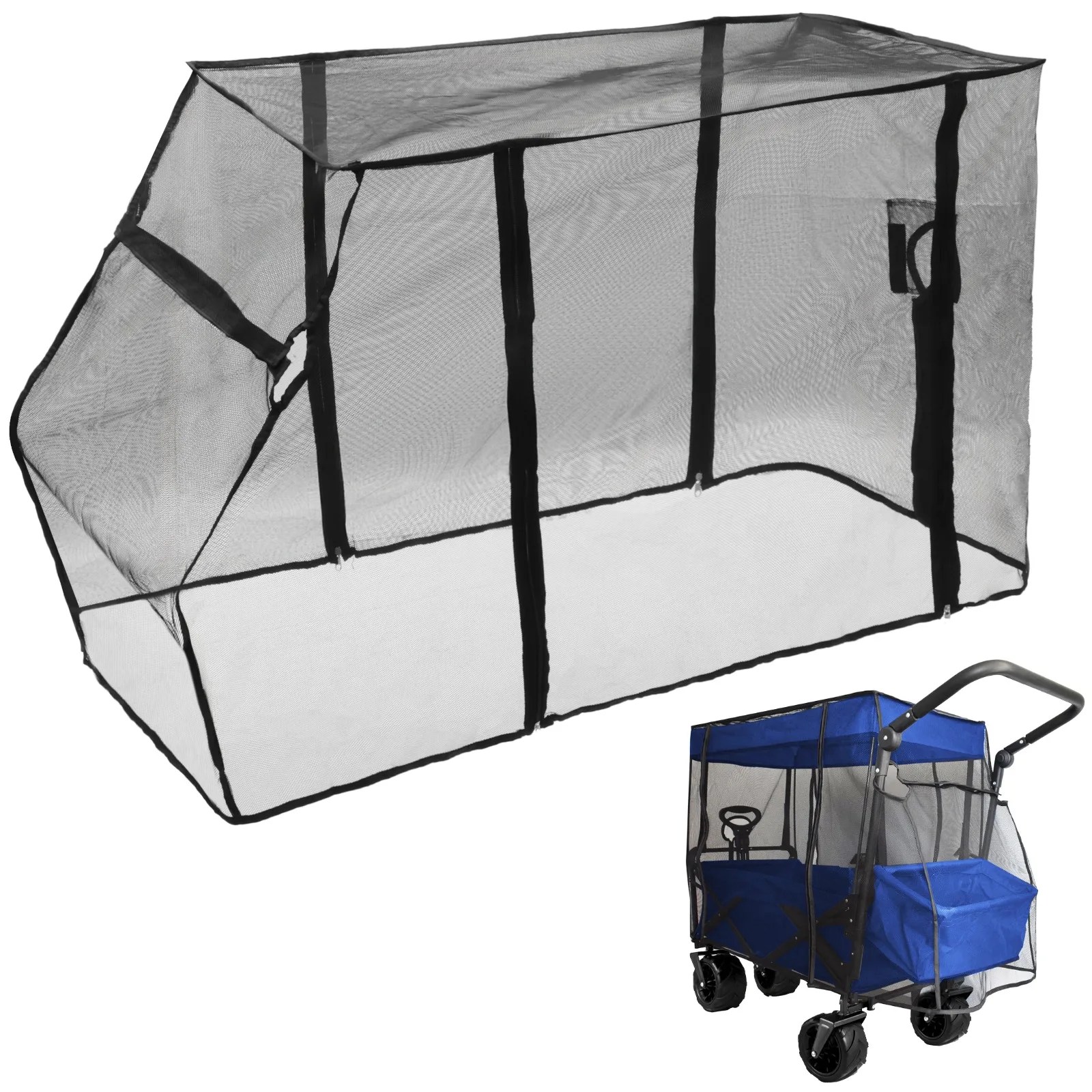 Wagon Net Cover Folding Mosquito Net Wagon Mosquito Mesh Cover Bug Inset Cover Wagon Stroller Mesh Cover For Camping Gardens