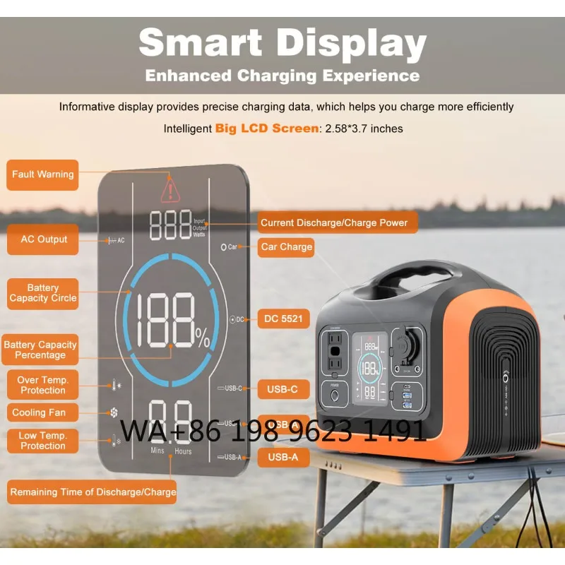 600W Portable Solar Power Station 100W Solar Panel LiFePO4 Battery Solar Energy Kit