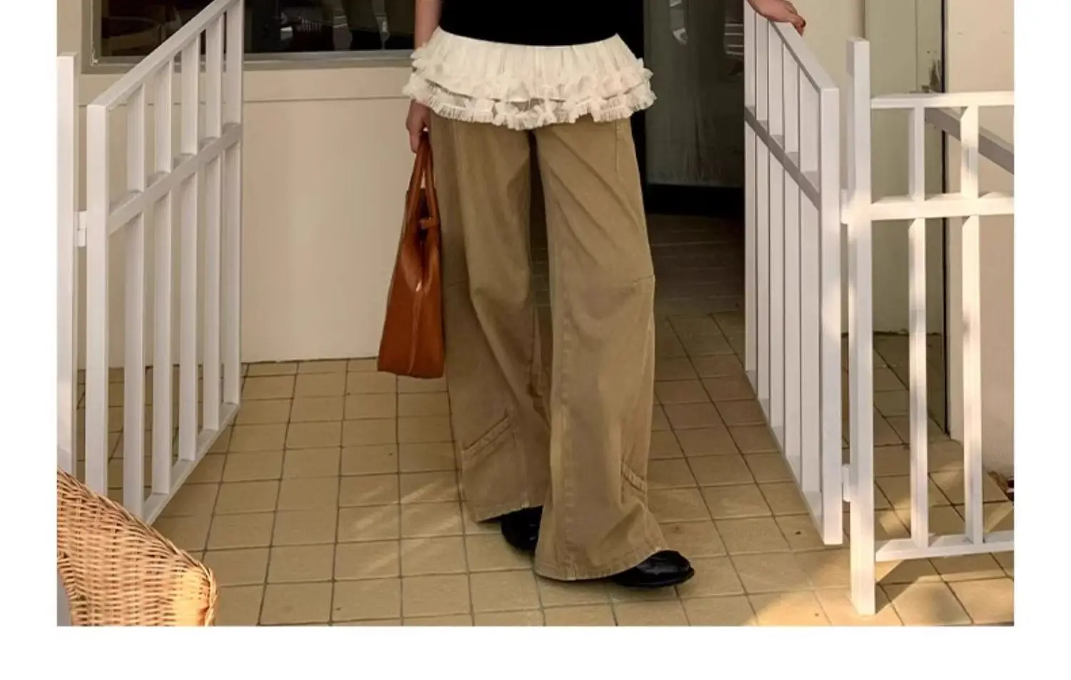 Blue Jeans Women'S Trousers Cargo Pocket Military Utility Work Wear Relaxed Loose Green Brown Trouers Khaki Boyfriend Washed