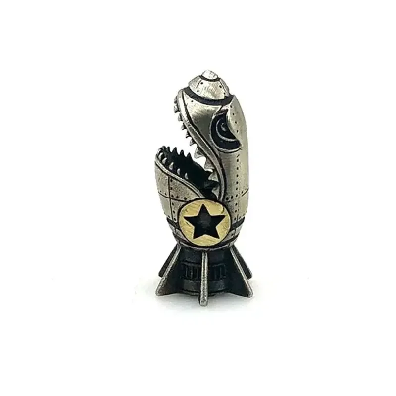 Shark Rocket Bomb Keychain Metal Mini Vintage Skull Bottle Opener Keychain Fun Shark Rocket Portable Metal Keychain