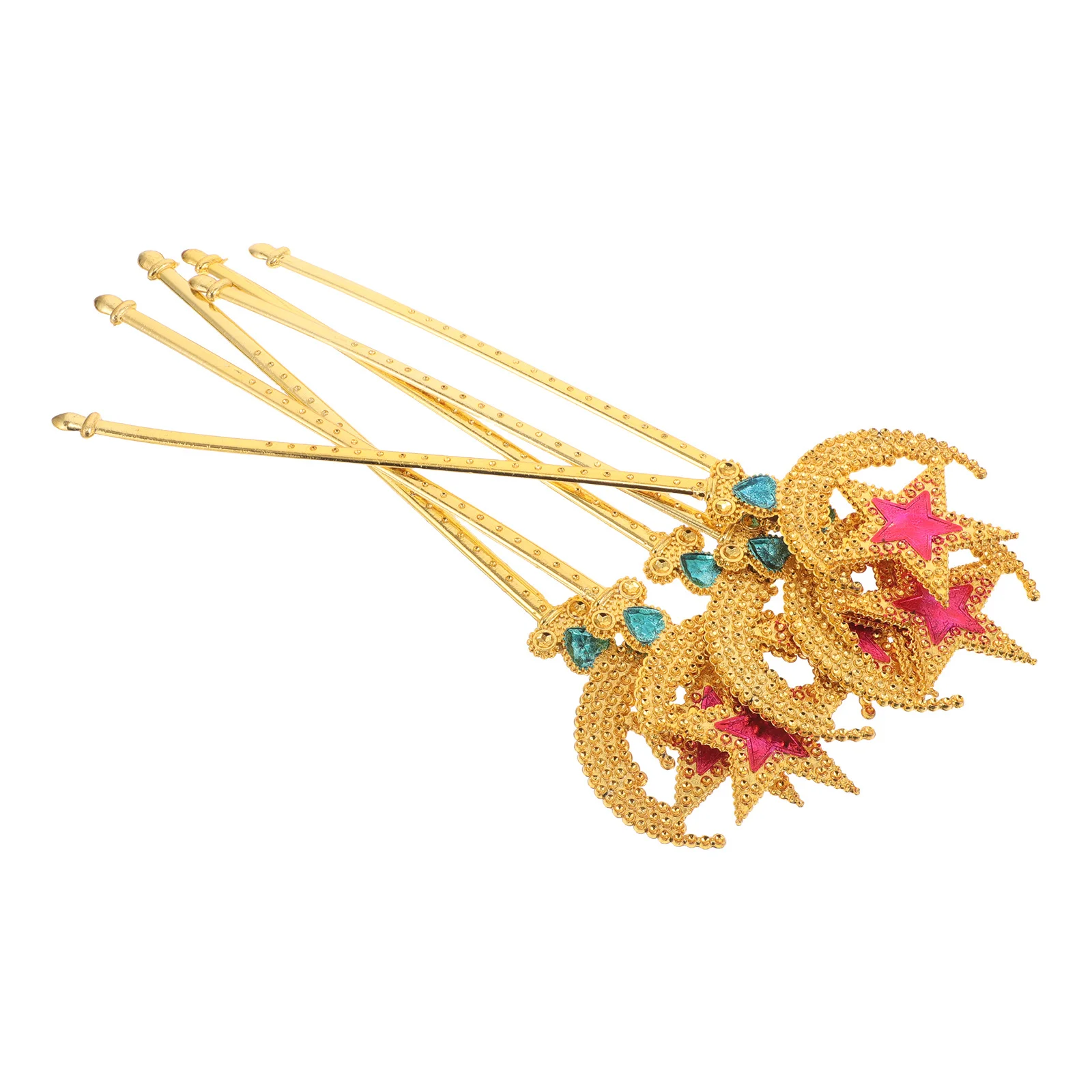 6 szt. różdżek w kształcie gwiazd dla dzieci na imprezy, taniec, urocze, kolorowe rekwizyty do odgrywania ról, cosplay, różdżki festiwalowe, akcesoria do kostiumów dla dzieci