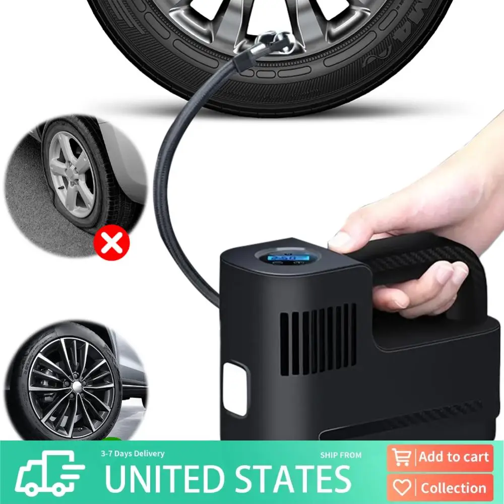 

150PSI Electric Tire Pump Built-In LED Light Portable Car Inflator Pump DC 12V Car Tire Inflator for Motorcycle Tires