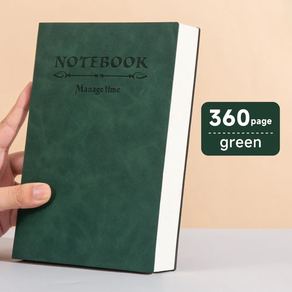 Elegant 360 Page Universal a5 Notebook Soft Leather Surface Business Memo Book Waterproof Simple Thick Notebook Back To School