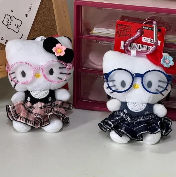 Kawaii Hello Kitty Sanrio Pluche Sleutelhanger Cartoon Anime Gevulde Pop Speelgoed Leuke Rugzak Hanger Decoratie Accessoires Paar Cadeau