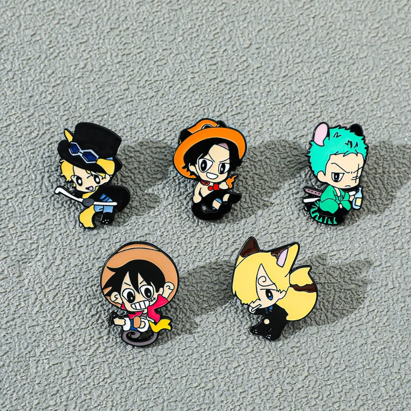 5 Stück japanischer Anime Monkey D. Ruffy Sabo Ace Zero Sanji Metallmedaille Geschenk