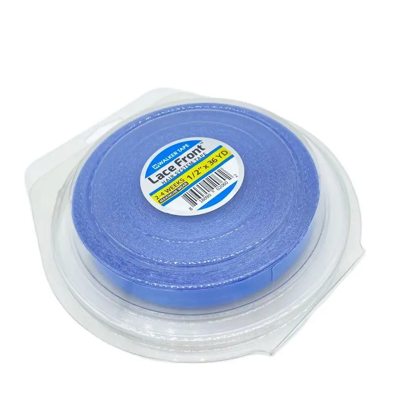 Alle mit Box 0.8/1.0 cm Breite 12 Yards blaue Spitze Front band Doppelseiten band Spitze Front band Haar verlängerung sband