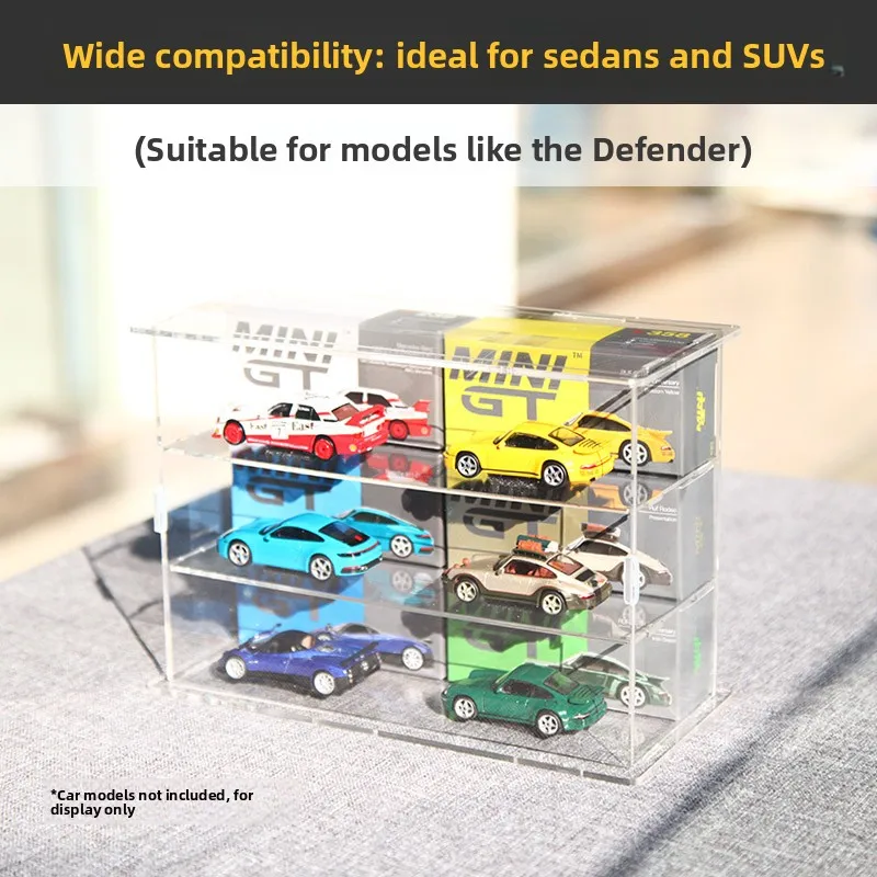 Stackable Open-Top GT Car Model Display Box Three-Layer Storage Case for MINIGT Collectibles Car Protection Display