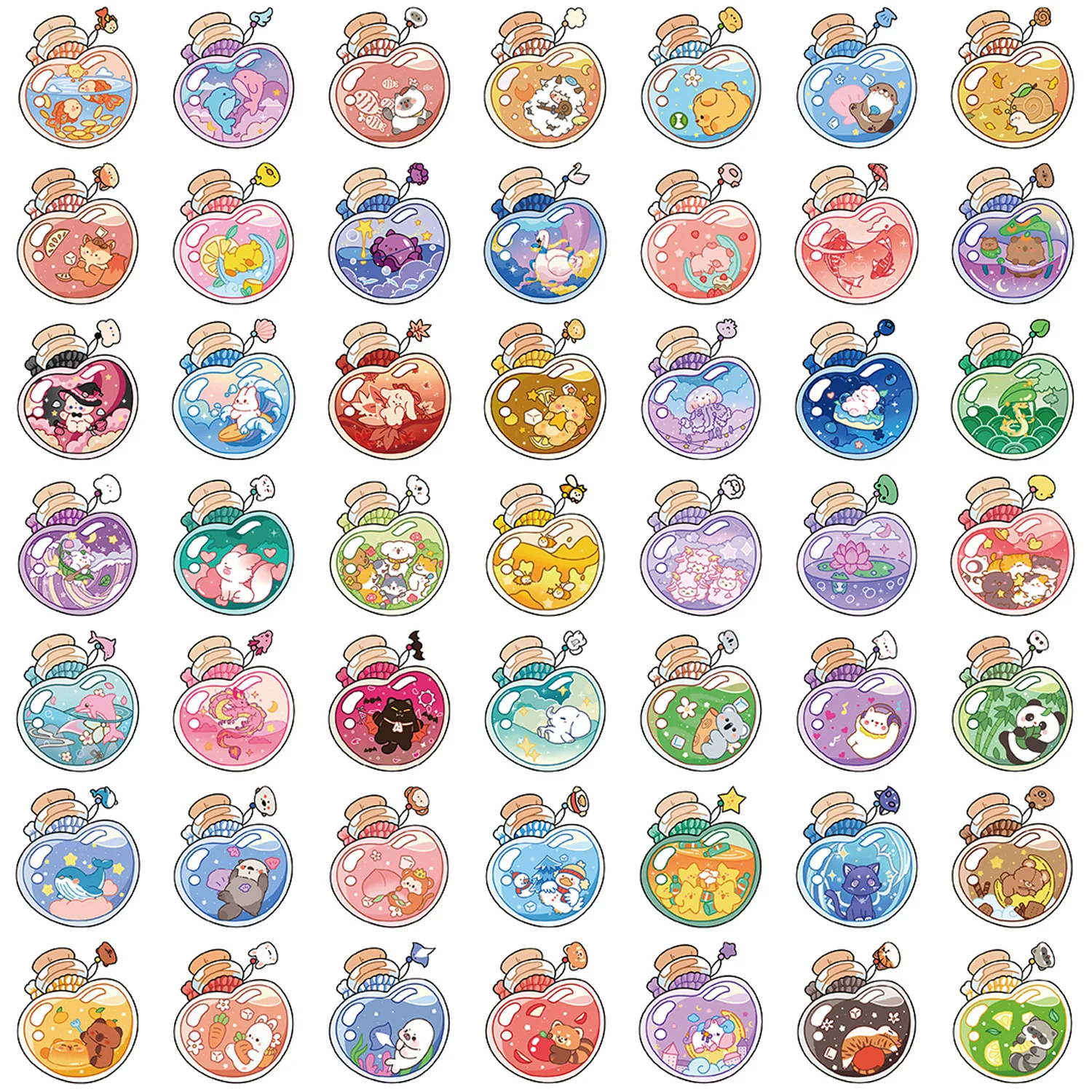 10/50PCS Cartoon INS Bottle Spirit Graffiti Sticker Exquisite Fashion DIY Toys Secret for Bottle Travel Bag Aesthetic Decals 2