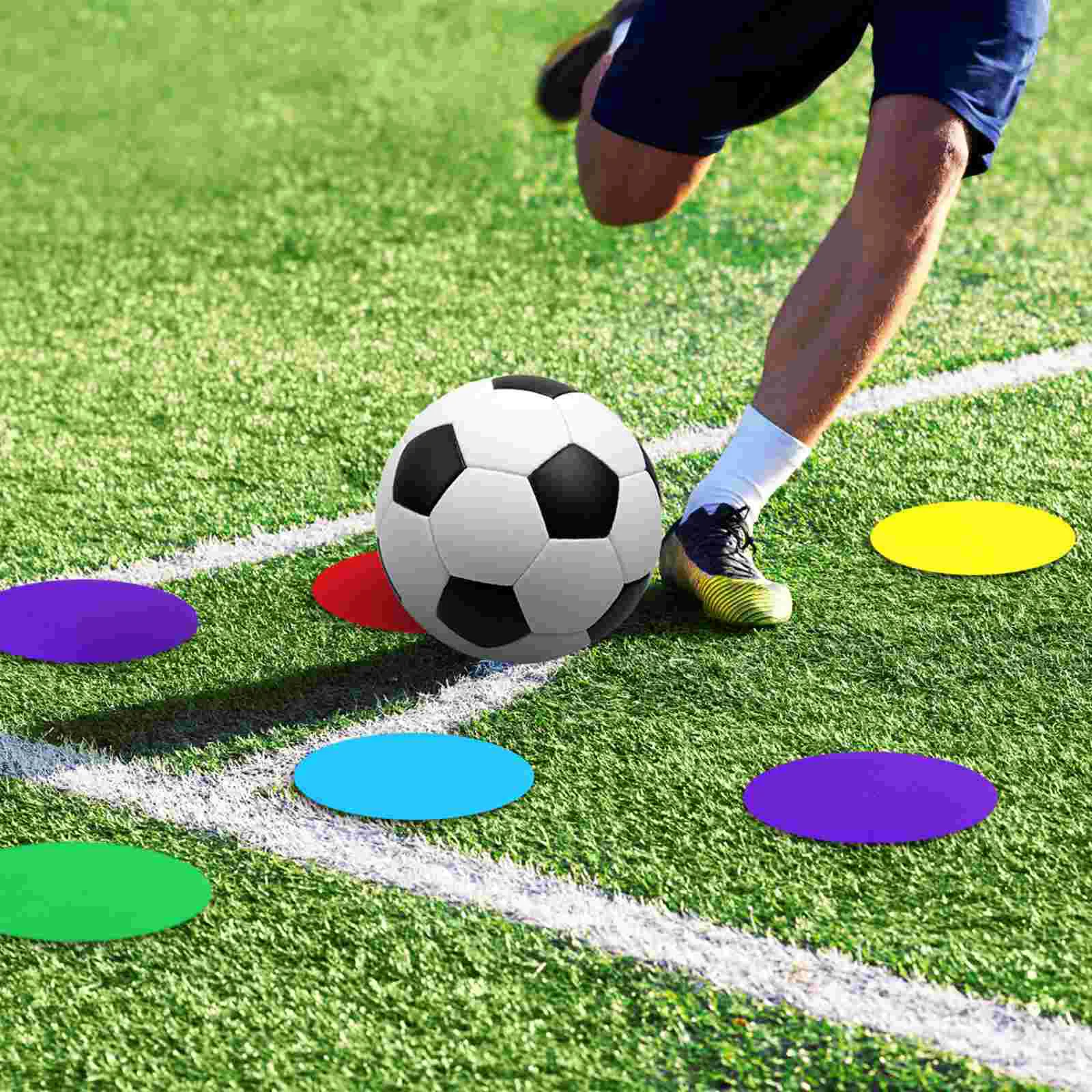 10 Pcs Football Training Sign Plate Equipment Carpet Spot Markers Landmark Basketball Poly Spots Plastic Dots Colorful Circles