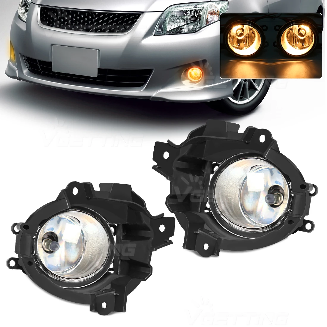 1 Set Car Fog Lamp For Toyota Corolla Fielder 2009 2010 2011 Front Bumper Daytime Driving Lights Halogen Bulb Driving Lamps 12V