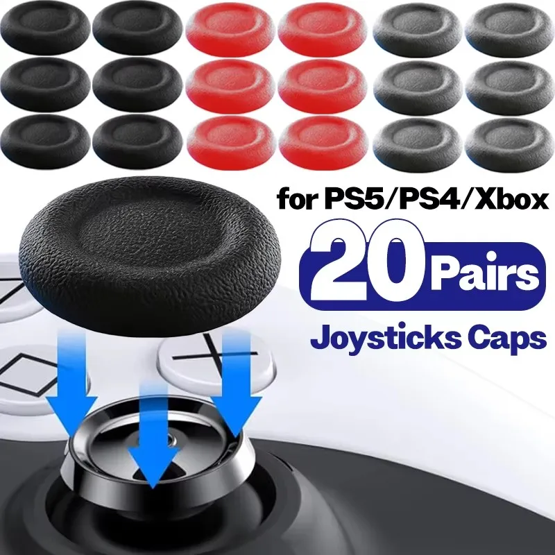 1-20Pair Joystick Replacement Grip Caps Anti-Slip Thumbstick Analog Stick Caps for PS5/PS4/Xbox 360 Series/8BitDo Controller