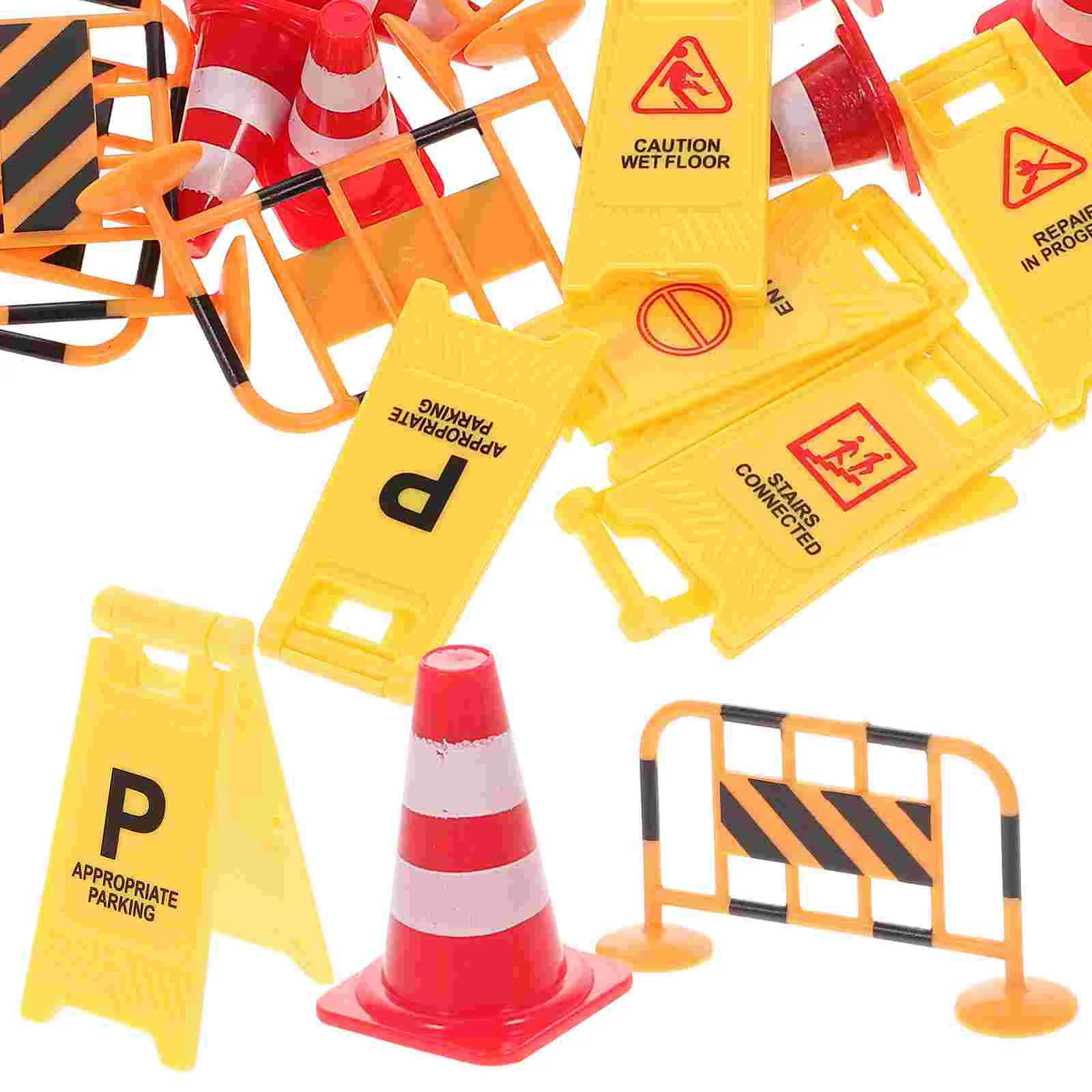 

Simulated Roadblock Traffic Sign Small Toy Street Toys Kids Artificial Cognition