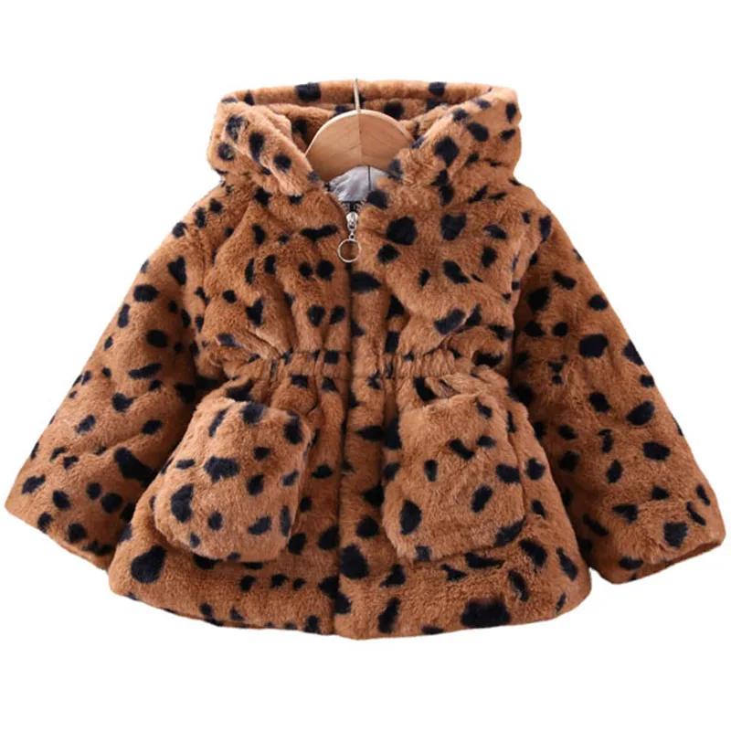 Children's Clothing Autumn and Winter New Girls' Wool Sweater Children's Imitation Fur Cotton Jacket Ear Thickened Cotton Jacket