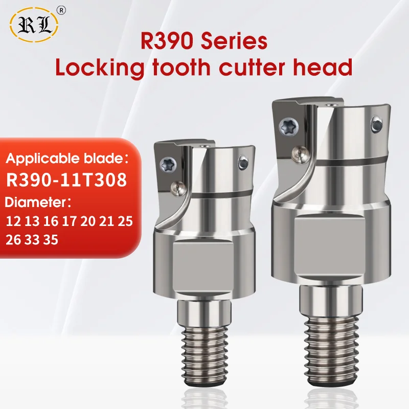 RL Locking tooth cutter head R390 with tungsten steel anti-vibration alloy cutter bar suitable for R390-11T308 milling blade