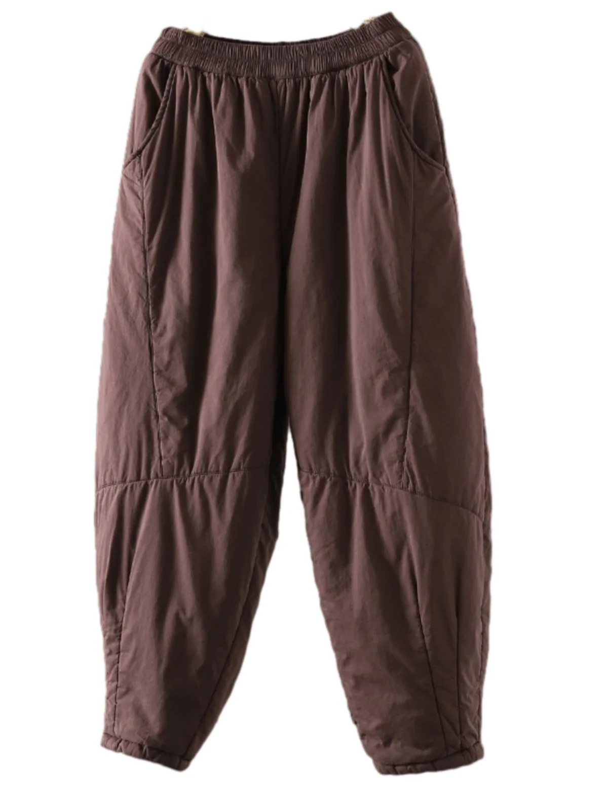 Thiened Cotton Pants Women's Autumn Winter High Waist Elastic Waist Warm Harlan Lantern Pants Outerwear Casual Loose Slimming