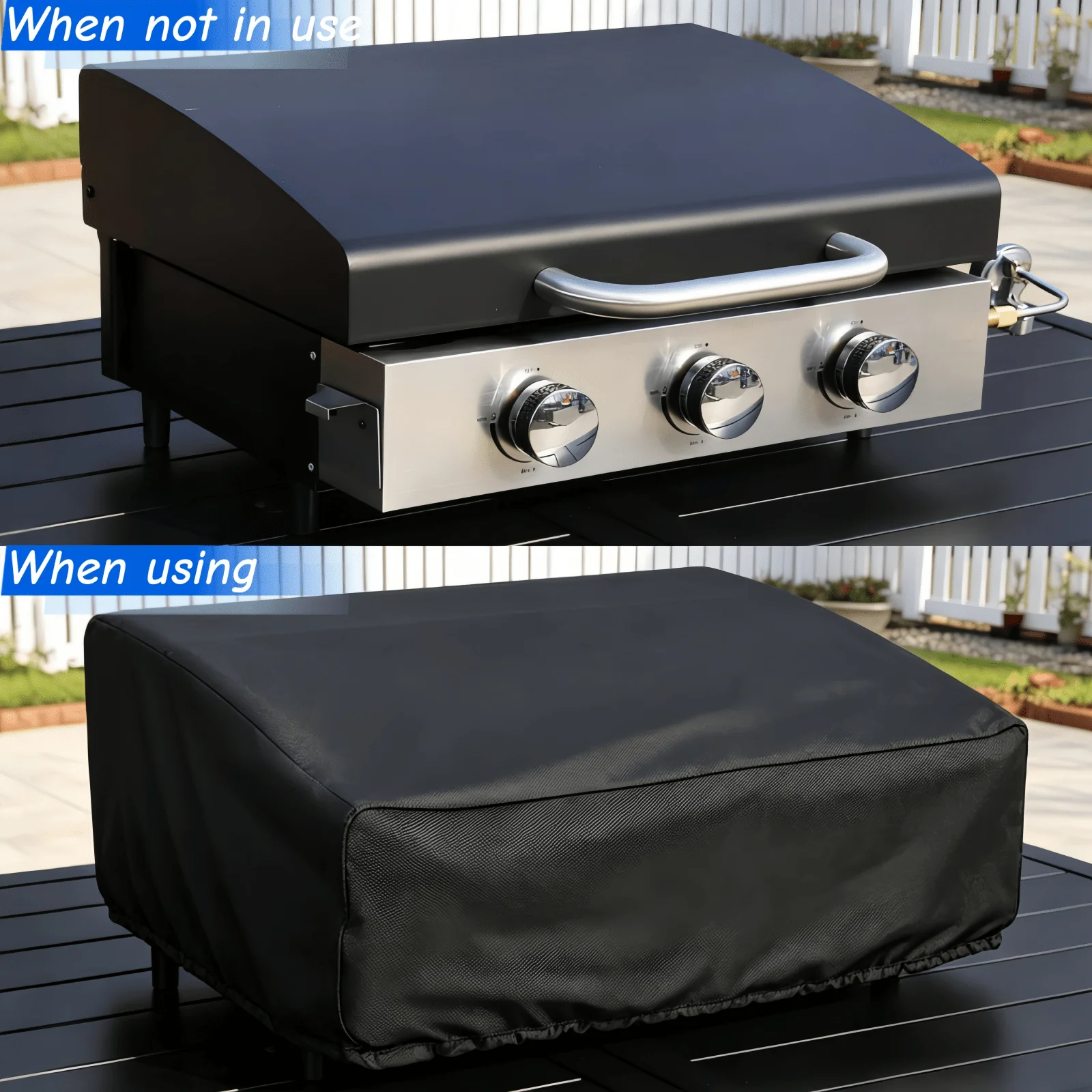 Tabletop Griddle Protective Cover All Weather Waterproof BBQ Shield Fit Gas Pellet Smoker & Flat Top Grill Outdoor Dust Cover
