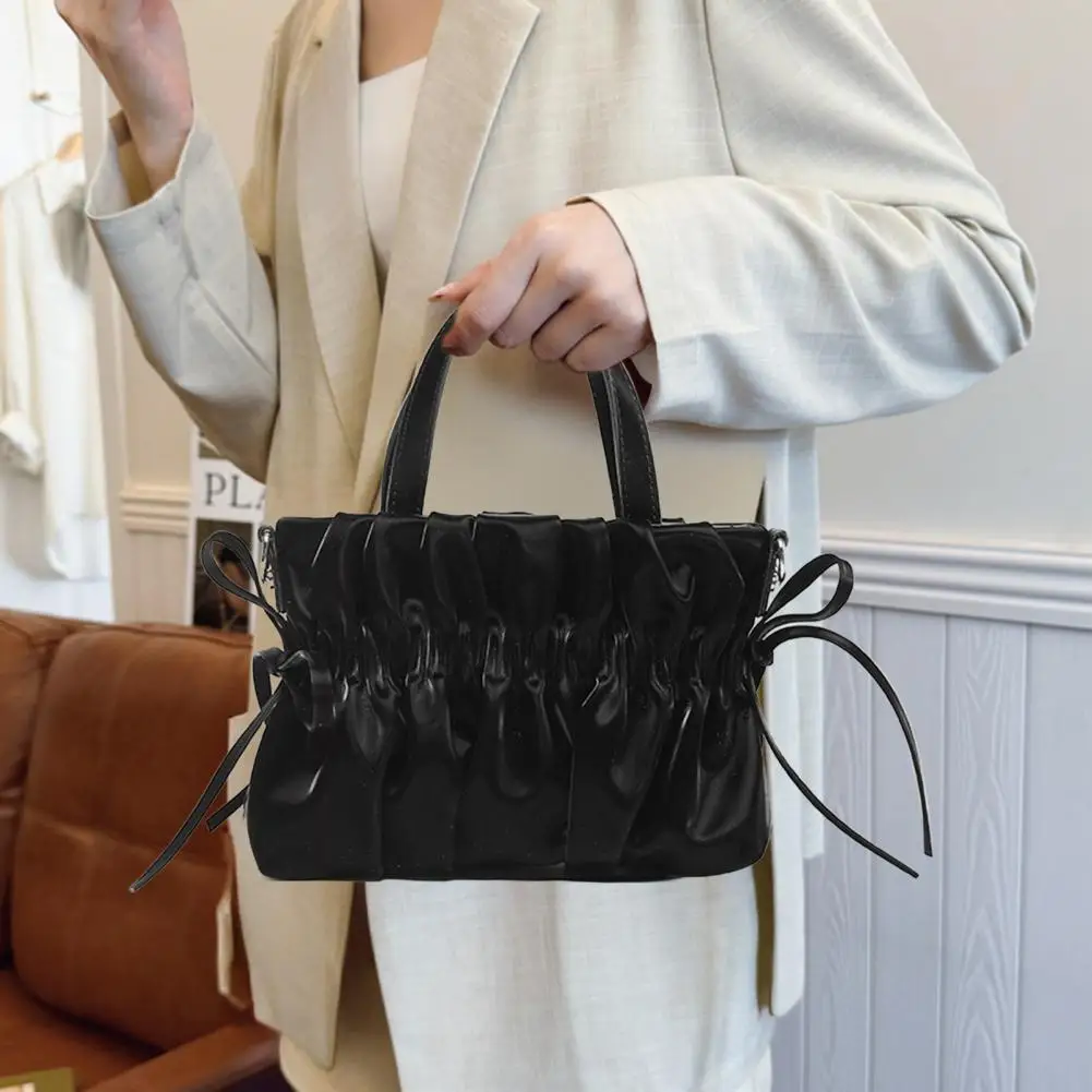 

High-end Pleated Purse Soft Pleated Handbag with Detachable Chain Strap for Women Crossbody Purse with Detachable Chain Strap