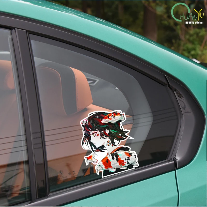 Anime Colorful Girl Personalized HD Creative Car Stickers Waterproof Reflective Stickers Car Motorcycle Stickers