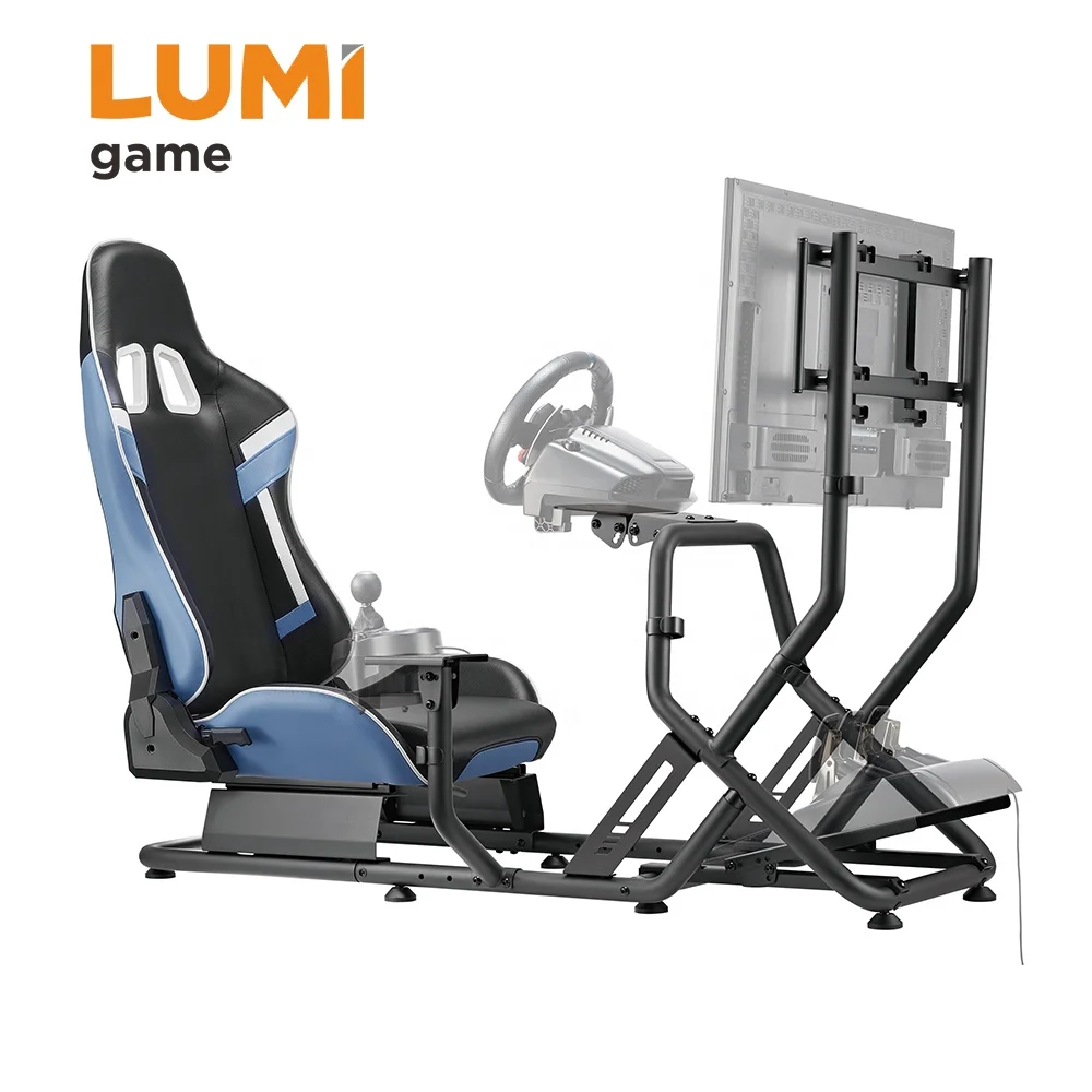 

LRS09-BS03 Car F1 Gaming Simulator Cockpit Sim Wheel Stand Driving Simulator With Gear Shift Mount Single Monitor Mount