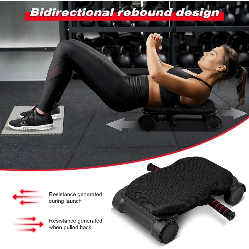 لوح عجلة رياضي مع 4 عجلات عجلة للبطن ذات الارتداد التلقائي للتدريبات الأساسية